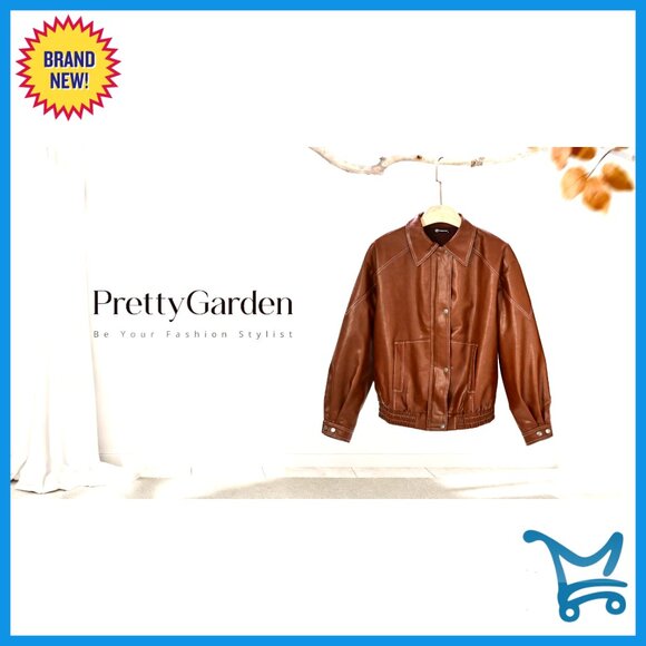 Faux Leather Jacket Oversized Moto Biker Retro Chic Winter Coat Women - Picture 7 of 7